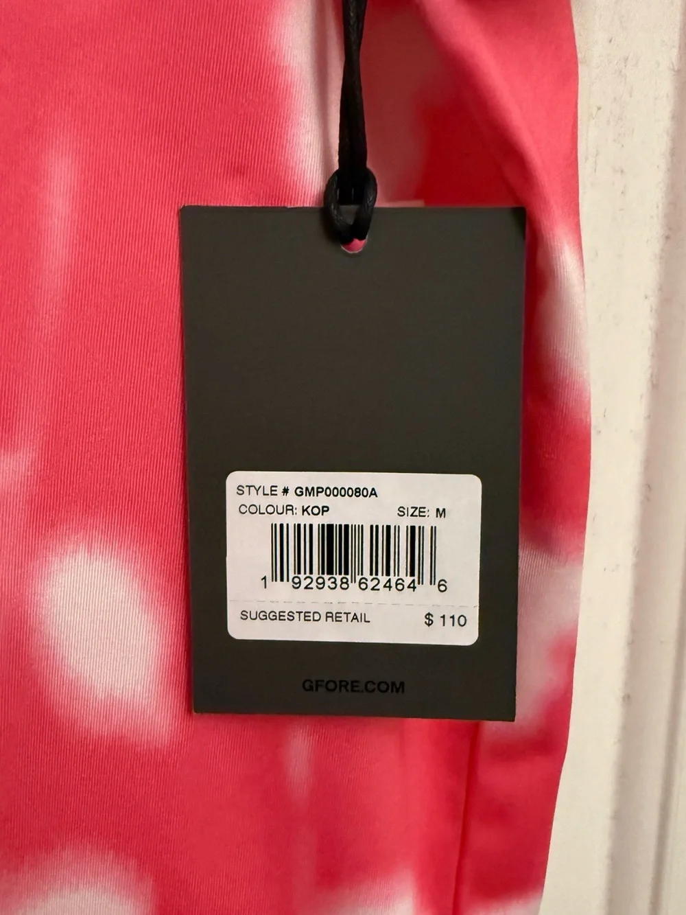G/FORE NWT Blur Floral Tech Jersey Polo in "Knockout Pink" - Picture 7 of 8